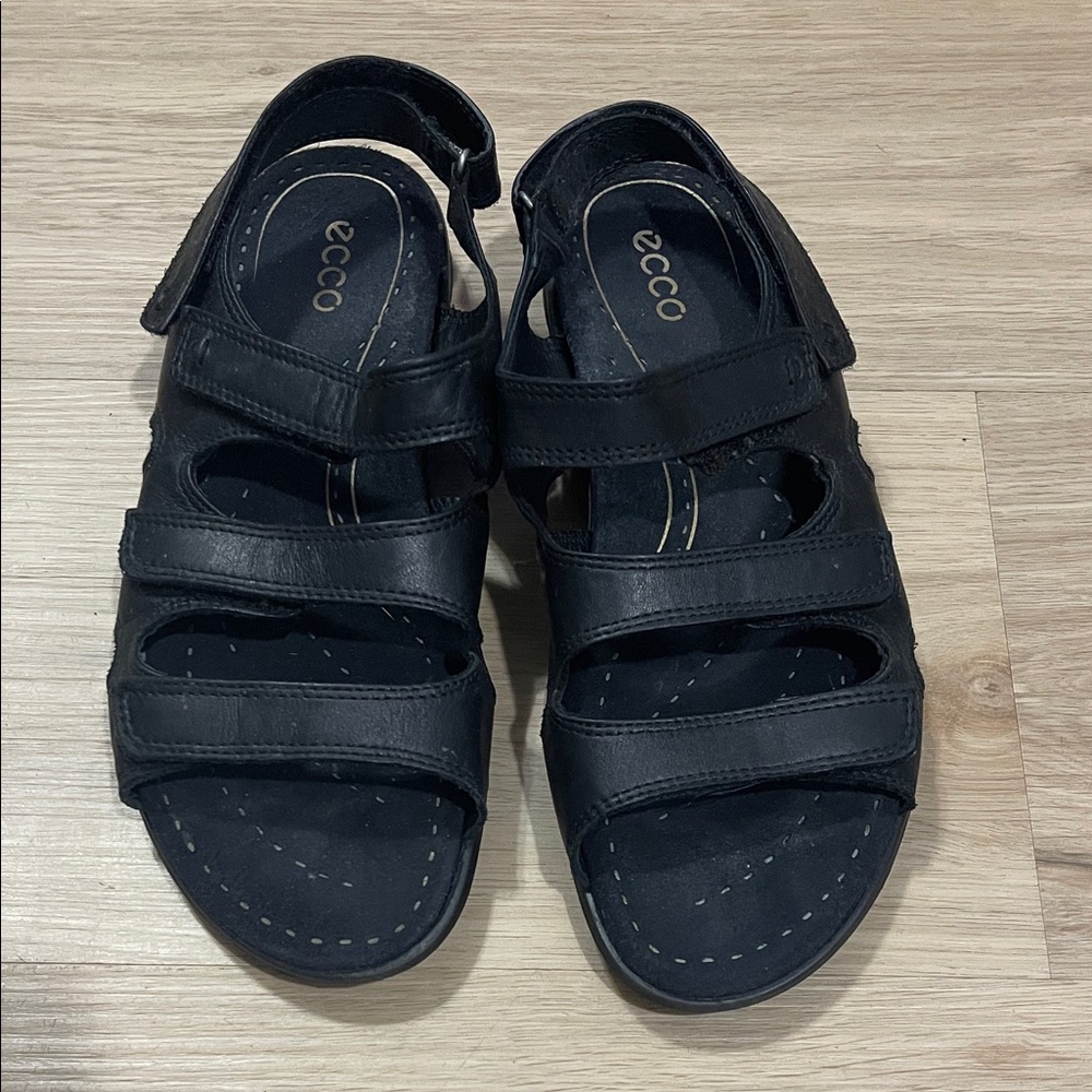 Ecco Black Leather Women's Sandals